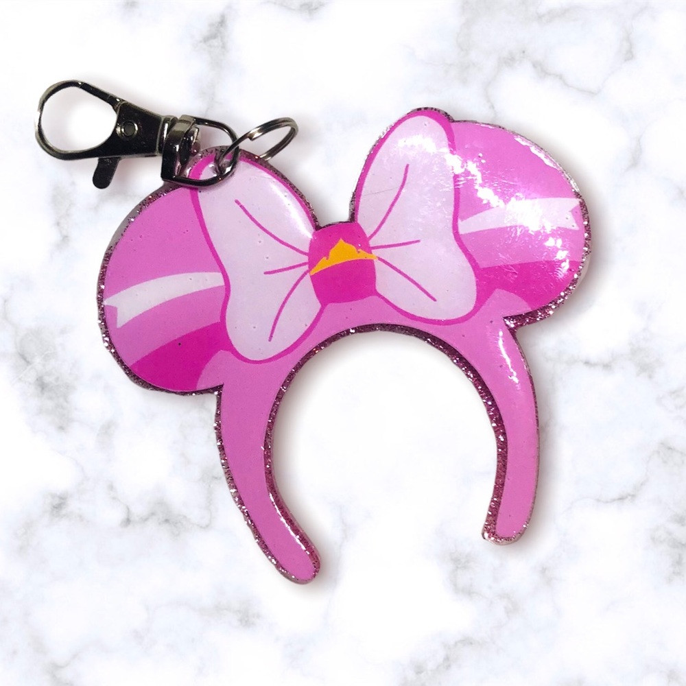 3inch Minnie Mouse Ears Keychain Sleeping Beauty Themed